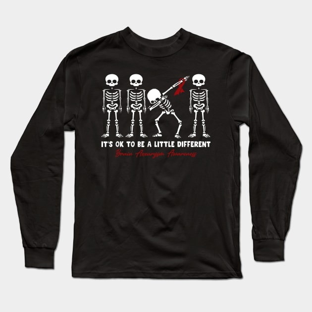 Brain Aneurysm Awareness It's Ok To Be A Little Different Long Sleeve T-Shirt by KHANH HUYEN